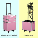 NNEDSZ 7 in 1 Portable Cosmetic Beauty Makeup Trolley - Pink