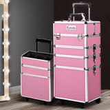 NNEDSZ 7 in 1 Portable Cosmetic Beauty Makeup Trolley - Pink