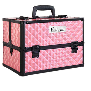 NNEDSZ Portable Cosmetic Beauty Makeup Case - Diamond Pink