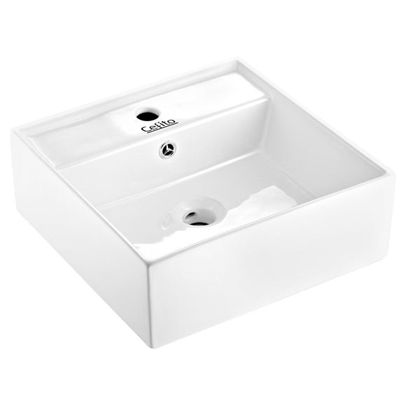 NNEDSZ Ceramic Rectangle Sink Bowl - White