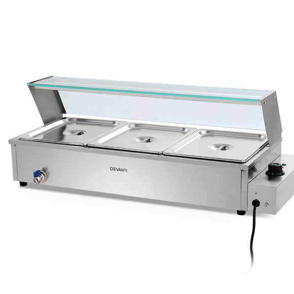 NNEDSZ Food Warmer Bain Marie Electric Buffet Pan Stainless Steel