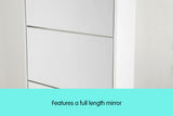 NNEDPE Mirrored Shoe Storage Cabinet Organizer- 170 x 63 x 17cm