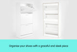NNEDPE 24 Pairs Shoe Cabinet Storage Rack - 120 x 63 x 24cm