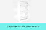 NNEDPE 24 Pairs Shoe Cabinet Storage Rack - 120 x 63 x 24cm