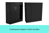 NNEDPE 21 Pairs Shoe Cabinet Rack Storage Organiser - 80 x 30 x 90cm - Black