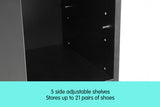 NNEDPE 21 Pairs Shoe Cabinet Rack Storage Organiser - 80 x 30 x 90cm - Black