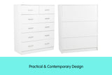 NNEDPE Tallboy Dresser 6 Chest of Drawers Cabinet 85 x 39.5 x 105