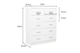 NNEDPE Tallboy Dresser 6 Chest of Drawers Cabinet 85 x 39.5 x 105