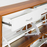 NNEDPE Shoe Cabinet Organizer Storage Rack 1200 x 240 x 920 - Brown