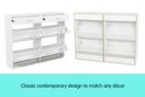 NNEDPE Shoe Cabinet Organizer Storage Rack 1200 x 240 x 920 - White