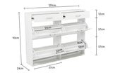 NNEDPE Shoe Cabinet Organizer Storage Rack 1200 x 240 x 920 - White