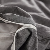 NNEDSZ   Washed Cotton Quilt Set Double Black