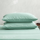 NNEDSZ   Washed Cotton Quilt Set Green Double