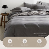 NNEDSZ   Washed Cotton Quilt Set Grey Double