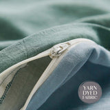 NNEDSZ   Washed Cotton Quilt Set Green Blue King