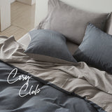 NNEDSZ Club Quilt Cover Set Cotton Duvet Queen Blue Dark Grey