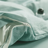 NNEDSZ   Washed Cotton Quilt Set Green Queen