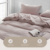 NNEDSZ   Washed Cotton Quilt Set Purple Queen