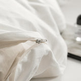 NNEDSZ   Washed Cotton Quilt Set White Queen