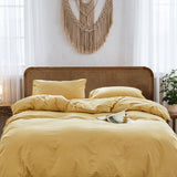 NNEDSZ   Washed Cotton Quilt Set Yellow Queen