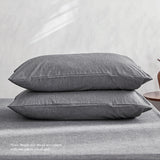 NNEDSZ   Washed Cotton Quilt Set Black Single