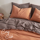 NNEDSZ Club Quilt Cover Set Cotton Duvet Single Orange Brown