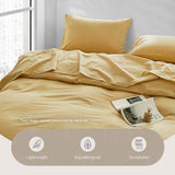 NNEDSZ   Washed Cotton Quilt Set Yellow Single