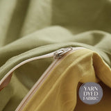 NNEDSZ   Washed Cotton Quilt Set Yellow Lime King