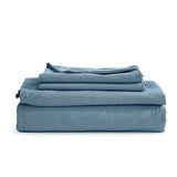 NNEDSZ   Washed Cotton Sheet Set Blue Double