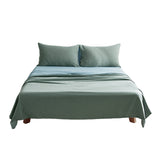 NNEDSZ   Washed Cotton Sheet Set Green Blue Double