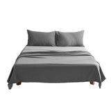 NNEDSZ   Washed Cotton Sheet Set Grey Double