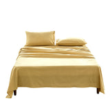 NNEDSZ   Washed Cotton Sheet Set Yellow Double
