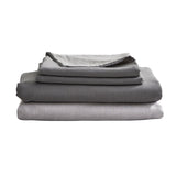 NNEDSZ   Washed Cotton Sheet Set Grey Dual King