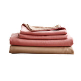 NNEDSZ   Washed Cotton Sheet Set Pink Brown King