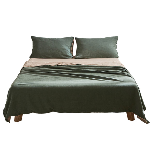 NNEDSZ Club Sheet Set Cotton Sheets Queen Green Beige