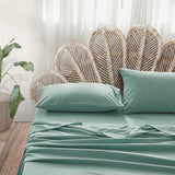 NNEDSZ   Washed Cotton Sheet Set Queen Green