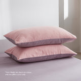 NNEDSZ   Washed Cotton Sheet Set Pink Purple Queen