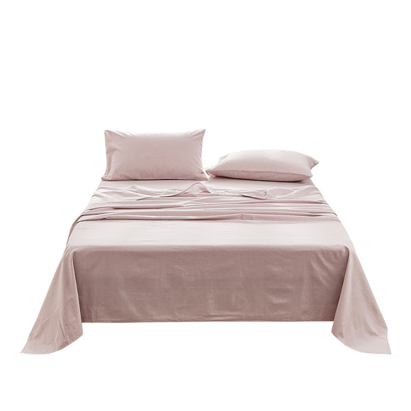 NNEDSZ   Washed Cotton Sheet Set Queen Purple