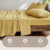 NNEDSZ   Washed Cotton Sheet Set Queen Yellow