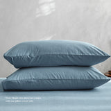 NNEDSZ   Washed Cotton Sheet Set Single Blue