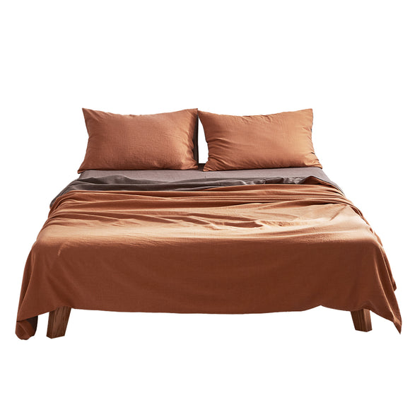 NNEDSZ Club Sheet Set Cotton Sheets Single Orange Brown