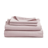 NNEDSZ   Washed Cotton Sheet Set Single Purple