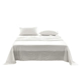 NNEDSZ   Washed Cotton Sheet Set Single White
