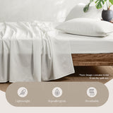 NNEDSZ   Washed Cotton Sheet Set Single White