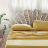 NNEDSZ  Washed Cotton Sheet Set Single Yellow