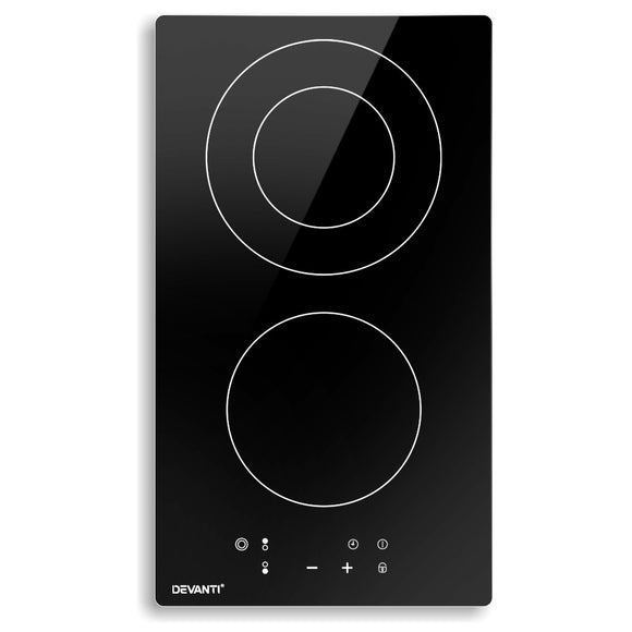NNEDSZ Electric Ceramic Cooktop 30cm Kitchen Cooker Cook Top Hob Touch Control 3-Zones