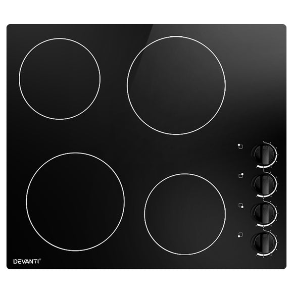 NNEDSZ 60cm Electric Kitchen Burner Cooker 4 Zone Knobs Control