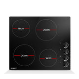 NNEDSZ 60cm Electric Kitchen Burner Cooker 4 Zone Knobs Control