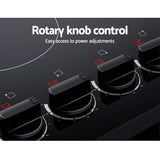 NNEDSZ 60cm Electric Kitchen Burner Cooker 4 Zone Knobs Control