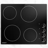 NNEDSZ 60cm Electric Kitchen Burner Cooker 4 Zone Knobs Control